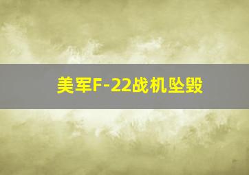 美军F-22战机坠毁