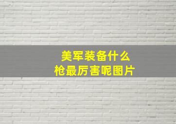 美军装备什么枪最厉害呢图片