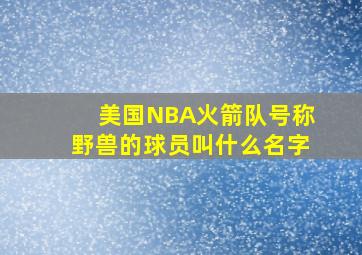 美国NBA火箭队号称野兽的球员叫什么名字