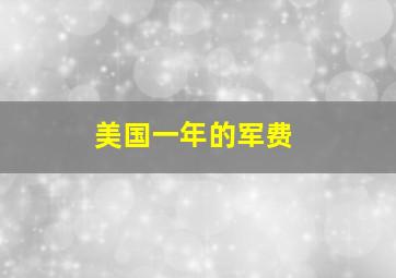 美国一年的军费