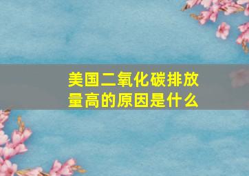 美国二氧化碳排放量高的原因是什么