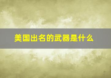 美国出名的武器是什么