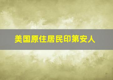 美国原住居民印第安人