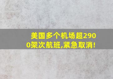 美国多个机场超2900架次航班,紧急取消!