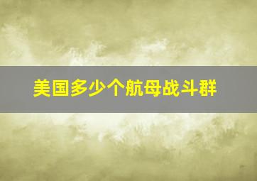 美国多少个航母战斗群