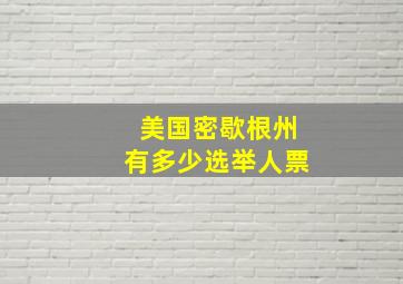 美国密歇根州有多少选举人票