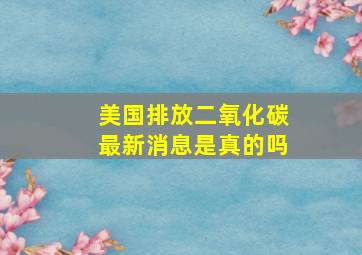 美国排放二氧化碳最新消息是真的吗