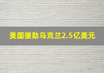 美国援助乌克兰2.5亿美元