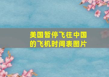 美国暂停飞往中国的飞机时间表图片