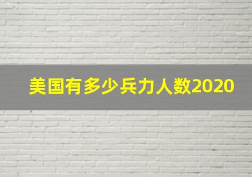 美国有多少兵力人数2020