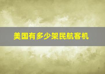 美国有多少架民航客机