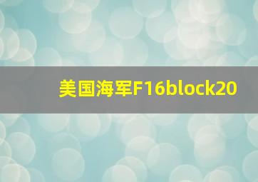 美国海军F16block20