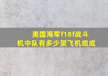 美国海军f18f战斗机中队有多少架飞机组成