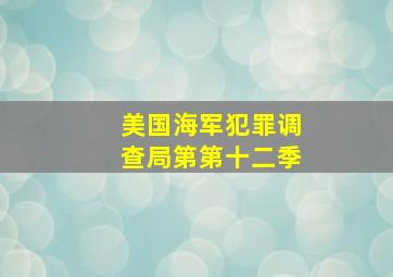 美国海军犯罪调查局第第十二季