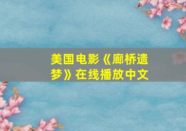 美国电影《廊桥遗梦》在线播放中文