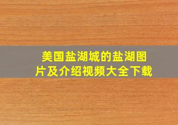 美国盐湖城的盐湖图片及介绍视频大全下载