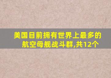 美国目前拥有世界上最多的航空母舰战斗群,共12个