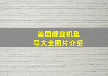 美国舰载机型号大全图片介绍