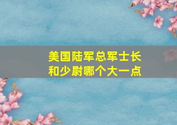 美国陆军总军士长和少尉哪个大一点