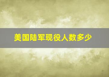 美国陆军现役人数多少