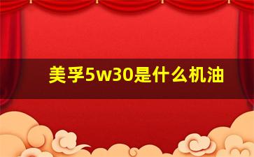 美孚5w30是什么机油