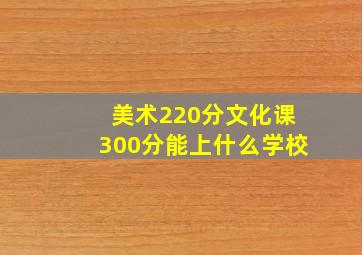 美术220分文化课300分能上什么学校