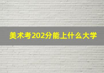 美术考202分能上什么大学