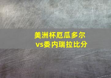 美洲杯厄瓜多尔vs委内瑞拉比分