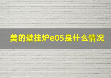 美的壁挂炉e05是什么情况