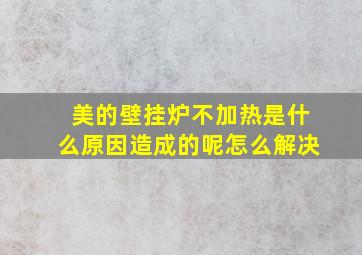 美的壁挂炉不加热是什么原因造成的呢怎么解决