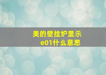 美的壁挂炉显示e01什么意思