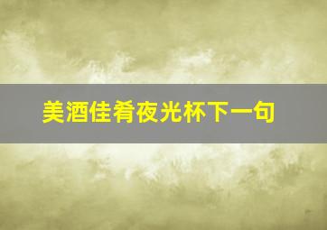 美酒佳肴夜光杯下一句