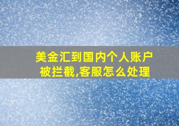 美金汇到国内个人账户被拦截,客服怎么处理