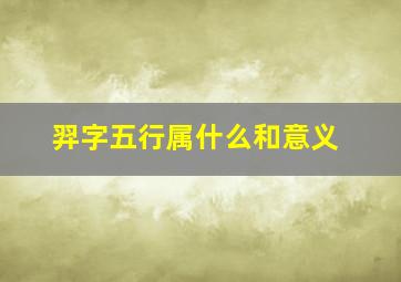 羿字五行属什么和意义