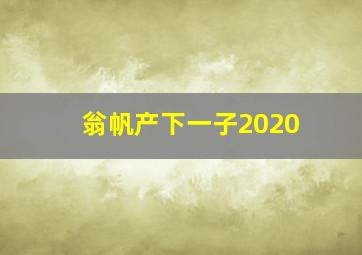 翁帆产下一子2020