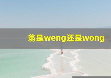 翁是weng还是wong