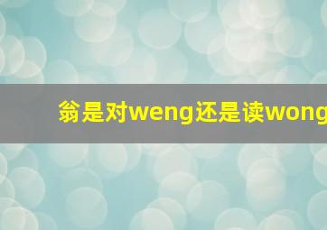 翁是对weng还是读wong