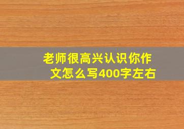 老师很高兴认识你作文怎么写400字左右