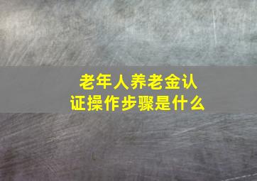 老年人养老金认证操作步骤是什么