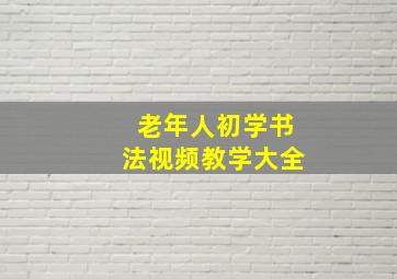 老年人初学书法视频教学大全