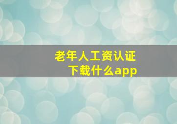 老年人工资认证下载什么app