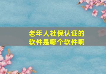 老年人社保认证的软件是哪个软件啊