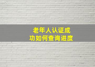 老年人认证成功如何查询进度