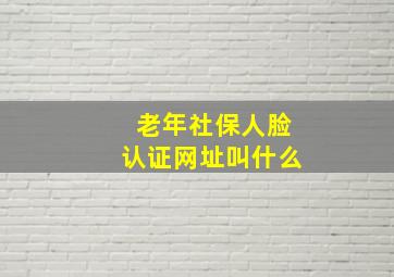 老年社保人脸认证网址叫什么