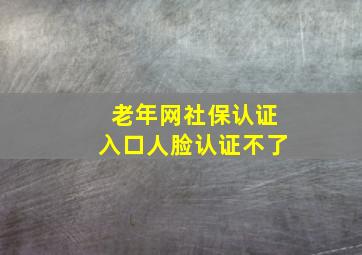 老年网社保认证入口人脸认证不了