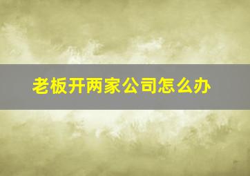 老板开两家公司怎么办