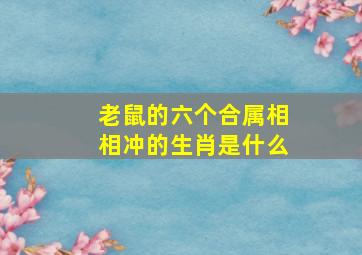 老鼠的六个合属相相冲的生肖是什么