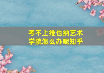 考不上维也纳艺术学院怎么办呢知乎