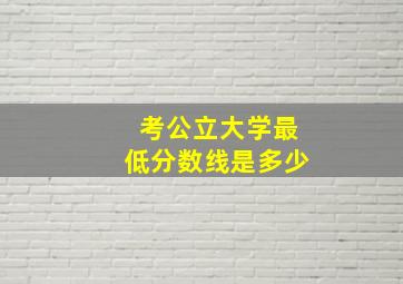 考公立大学最低分数线是多少