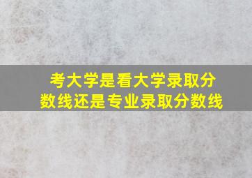 考大学是看大学录取分数线还是专业录取分数线